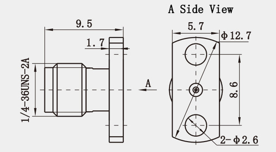 K2.92 Female Flange Stainless Steel RF Coaxial Connector with Microstrip for Communication