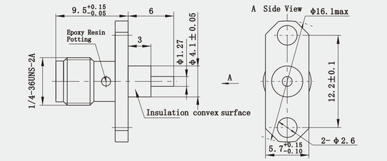 Brass SMA Aerosapce Grade Beryllium Bronze Material Female RF Coaxial Connector