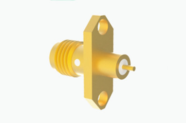 Female 2-hole Flange SMA Series RF Coaxial Connector with Gold Plating