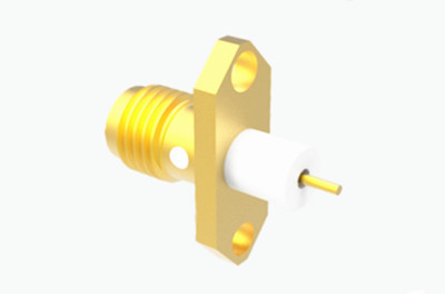 High Performance Grade SMA Brass Female 2-hole Flange RF Coaxial Connector