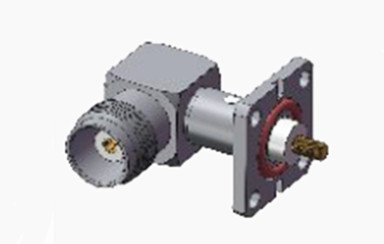 TNC Female Right Angle 4-hole Flange RF Connector with Microstrip