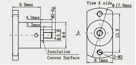 SBMA Female Flange Straight RF Coaxial Connector with Microstrip and Nickel / Gold Plating