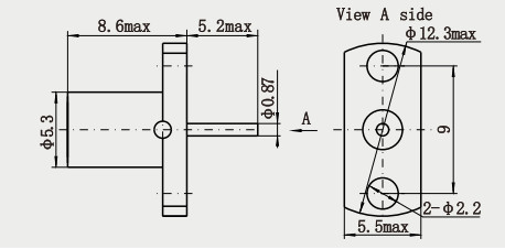 SBMA Female Stainless Steel 2-hole Flange RF Connector with Socket