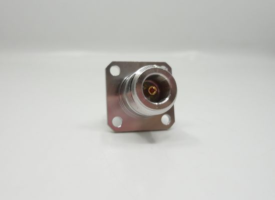 Stainless Steel N Type Straight 4 Hole Flange Mount Female to Female Coaxial Adapter for Equipment