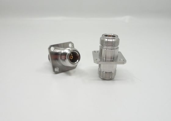 Stainless Steel N Type Straight 4 Hole Flange Mount Female to Female Coaxial Adapter for Equipment