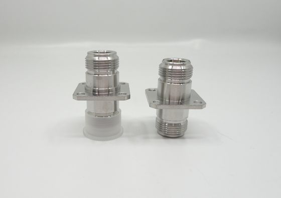 Stainless Steel N Type Straight 4 Hole Flange Mount Female to Female Coaxial Adapter for Equipment