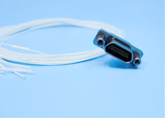 Aluminum Alloy with Nickle Plating Micro D Connector Female Receptacle with Mating Cable White Wire 0.1mm2-0.15mm2