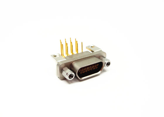 Gold Plated Center Conductor 15 Contacts Pitch Distance 2.54 x 2.54 J30J Micro D Connectors Used for Right Angle PCB Connect