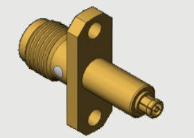 High Frequency DC-18GHz 2 Hole Flange Mount SMA Female to Mini SMP SMPM SSMP Female Adapters with 500V DWV