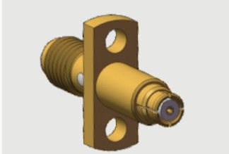 2 Hole Flange Mount SSMA Female To SMP Female Flange Mount Adapters Up To 18GHz