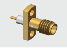 2 Hole Flange Mount Stainless Steel/Copper Alloy SSMA Jack/Female Socket RF Coax Microstrip Connector Up To 18GHz with Insulation Convex Surface