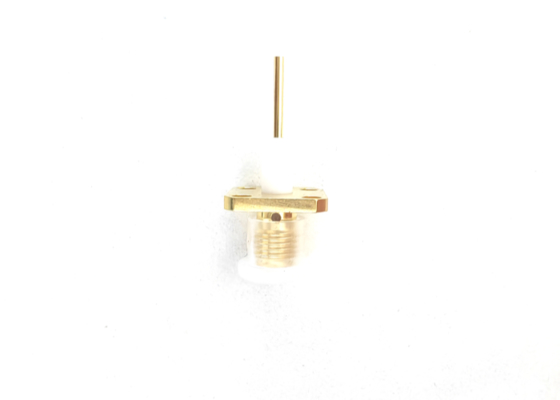 4 Hole Flange Mount SMA Female / Jack / Socket RF Coax Microstrip Connector Up To 18GHz with Insulation Convex Surface