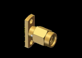 2 Hole Flange Mount SSMA Male / Plug RF Coaxial Microstrip Connector Frequency Up To 18GHz With Stainless Steel Screw Sleeve/Barrel