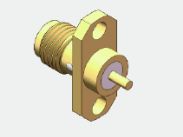 2 Holes Flange Mount SMA Female RF Coaxial Connector Panel Mount SMA Jack Frequency Up To 18GHz