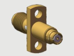 2 Hole Flange Mount SSMA Female To SMP Female Flange Mount Adapters Up To 18GHz