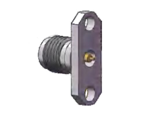 SS Shell 40GHz K Type 2.92mm RF Connector Female Jack 2-Hole Flange Mount Pin Diameter 0.3mm, 0.4mm, 0.5mm, 0.7mm, 0.8mm, Flange Hole Spacing 12.2mm