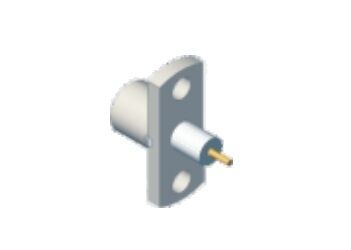 SS SMP Male Plug 2 Hole Flange Mount Limited Detent Connector With PTFE Boss Up To 18GHz