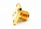 Gold Plated 2.4mm Female Straight Four Hole Flange Mount Millimeter Wave Connector