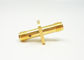 4 Hole Flange Mount SMA RF Connector / RF Antenna Connector Gold Plated