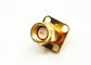 Female 18GHz Brass 4 Holes Flange Mount SMA Straight RF Connector