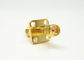 4 Hole Flange Mount SMA RF Connector / RF Antenna Connector Gold Plated