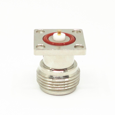 DC~11GHz 4 Holes Flange RF N Connector Nickel Plated