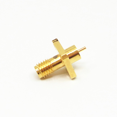 High Frequency SSMA Female Connector 4 Holes Flange RF Coax Connector