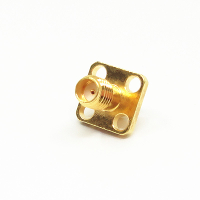 High Frequency SSMA Female Connector 4 Holes Flange RF Coax Connector