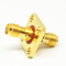 Gold Plated 4 Hole Flange SMA Adapter Female To Female Hermetically Sealed