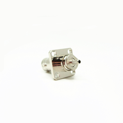 50Ohm 4 Holes Electrical Bayonet BNC Flange Connector Nickel Plated