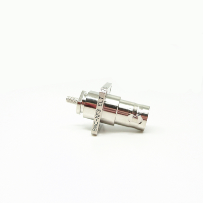 50Ohm 4 Holes Electrical Bayonet BNC Flange Connector Nickel Plated