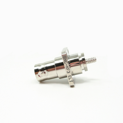 50Ohm 4 Holes Electrical Bayonet BNC Flange Connector Nickel Plated