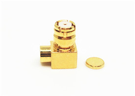 SMP Female Socket Angled RF Coaxial Connector for Flexible Inner Conductor