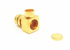 SMP Female Socket Angled RF Coaxial Connector for Flexible Inner Conductor