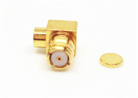 SMP Female Socket Angled RF Coaxial Connector for Flexible Inner Conductor