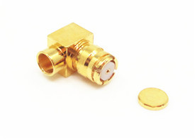 SMP Female Socket Angled RF Coaxial Connector for Flexible Inner Conductor