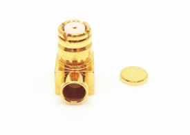 SMP Female Socket Angled RF Coaxial Connector for Flexible Inner Conductor