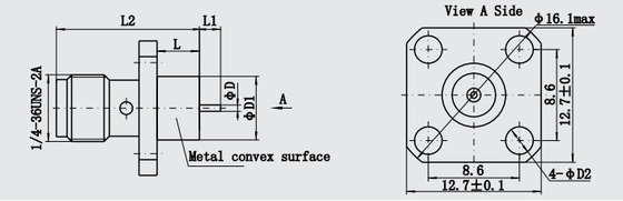 SMA Female 4-hole Flange Mount Microstrip Transmission Line Terminations Connector