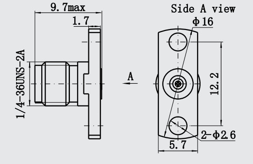 K2.92mm Female RF Adapter 2 Holes Flange Ideal for High-Frequency Module