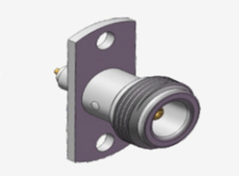 N Type  Female 2-hole Flange RF Coaxial Connector With Microstrip