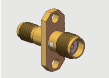 2 Holes Flange Mount SMA Female / Jack To SSMA Female / Jack Adapters Up To 18GHz