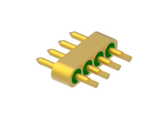 4-Pin Chamfer Glass To Metal Hermetic Seal Header With Gold Wire Bonding Surface MC-2061T-JH