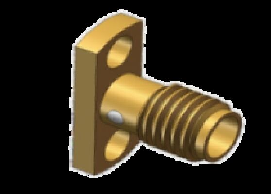 Gold Plated Copper Alloy SSMA Jack 2 Holes Flange Mount up to 18GHz Using for Microwave Communication Systems