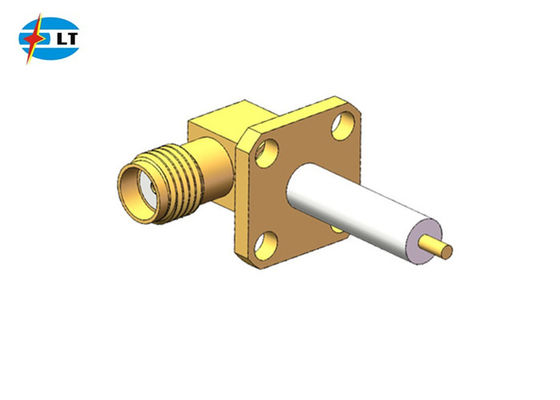 50Ohm Female Socket 4 Holes Flange Right Angle SMA RF Adapter