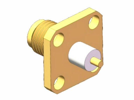 High Performance SMA RF Connector Female 4 Holes Flange Mount RF Coaxial Connector