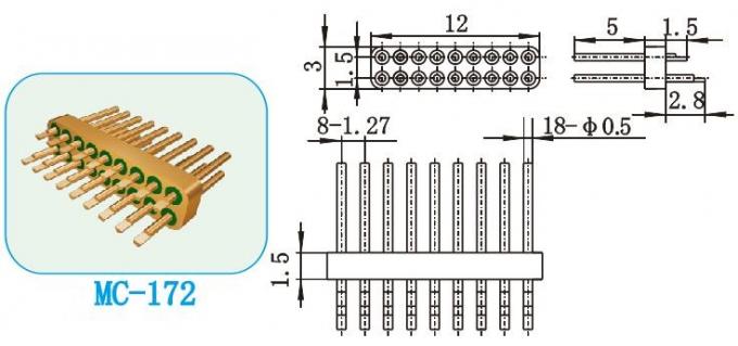 18-Pin Gold Plated Glass-to-Metal Hermetic Connector